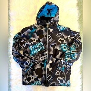 PAUL FRANK character stencil POW501 insulated snowboard jacket boys size XL